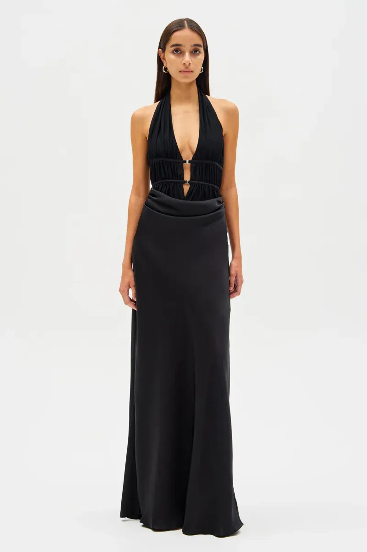 New MISHA Celine Satin Maxi Dress in Black - Size 4AU / XXS formal gown - Image 3