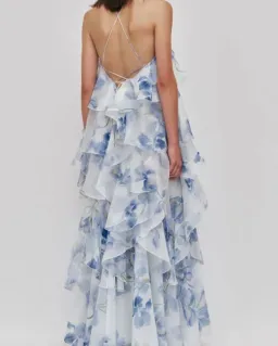 Aje Pandorea Layered Maxi Dress in Iris Size 10 for rent on The Volte - image 2