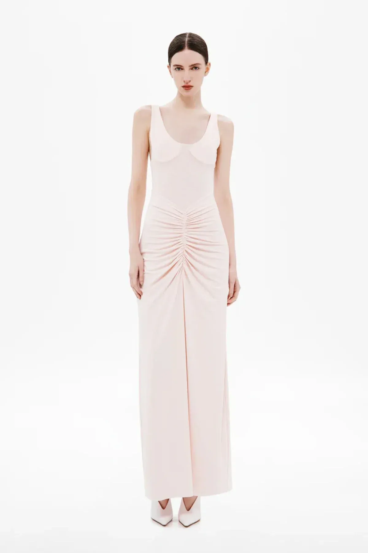 New MISHA "The Gisele" Jersey Dress in Dusty Pink, - Size 8 AU / S - Mesh Maxi Gown - Image 2