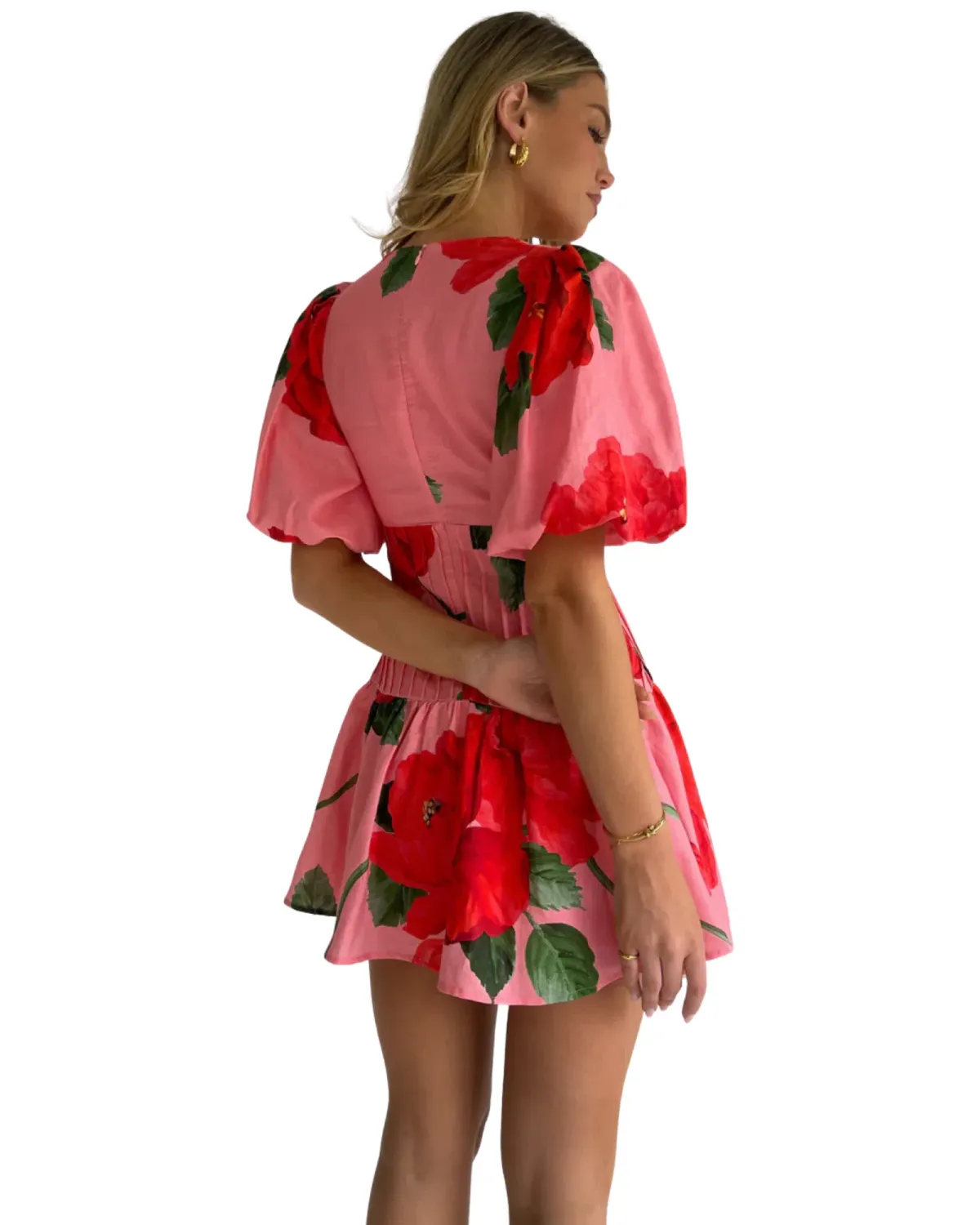 By Nicola Neve Mini Dress in Raspberry Bloom Size 10 - Image 4