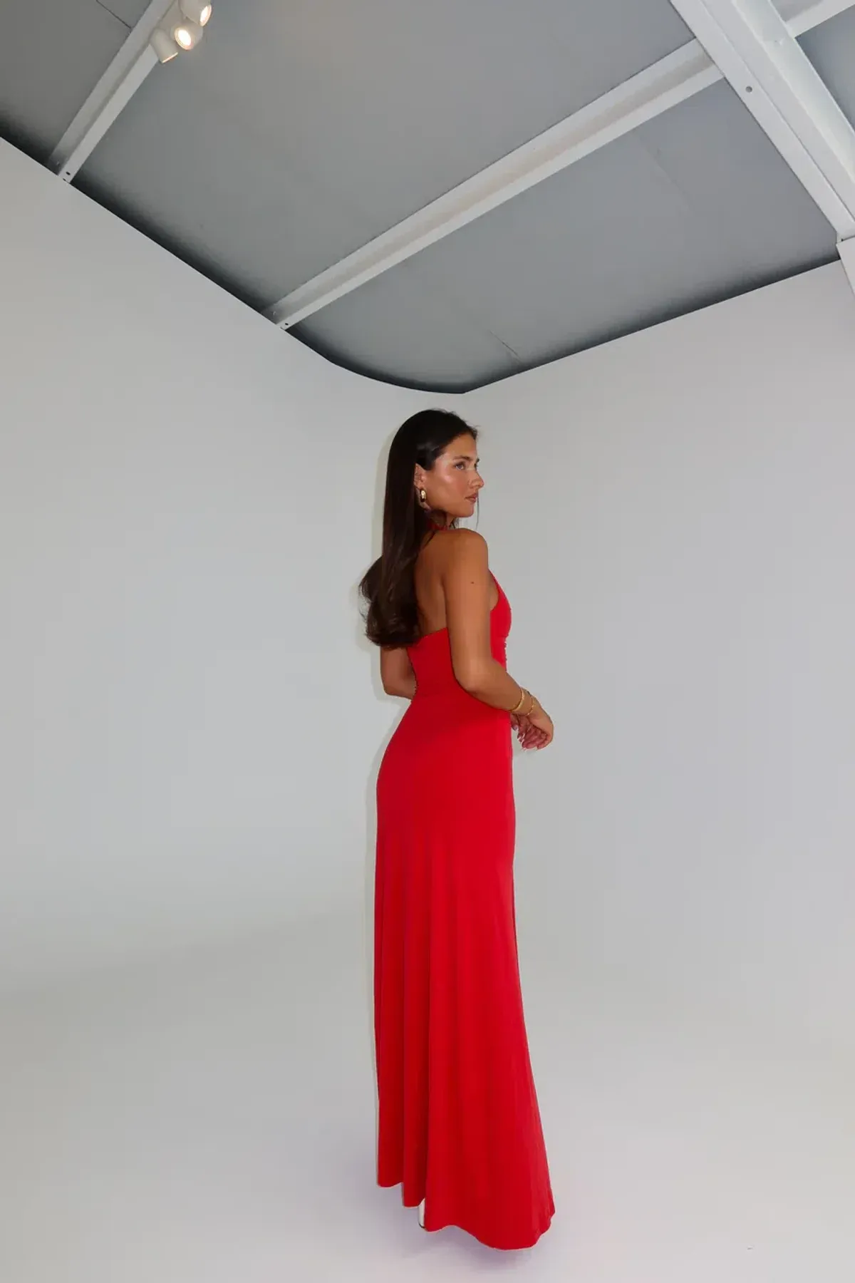 MISHA THE JENNIFER CUPRO DRESS CHERRY - Image 3
