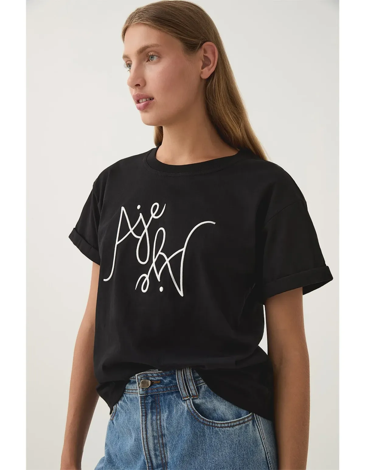 Aje Studio Prophecy Logo Oversized Tee Black Size 10 - Image 2