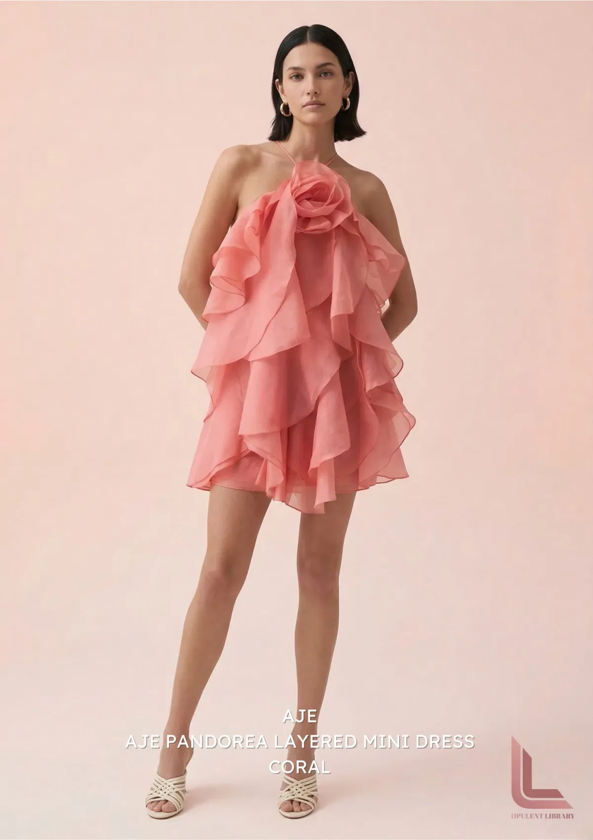Aje Aje Pandorea Layered Mini Dress CORAL - Image 1