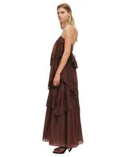 Aje Ophelia Lace Gown Chocolate Brown Size 12 for rent on The Volte - image 3