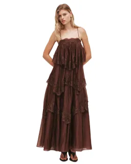 Aje Ophelia Lace Gown Chocolate Brown Size 12 for rent on The Volte - image 1