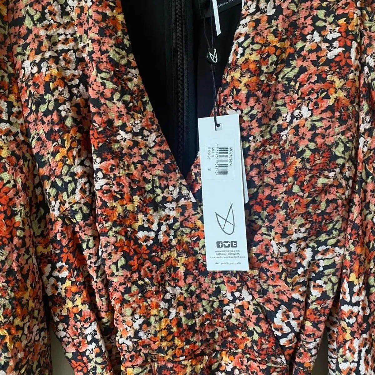 MINKPINK Gabae Floral Wrap Mini Dress – Size S - Image 4