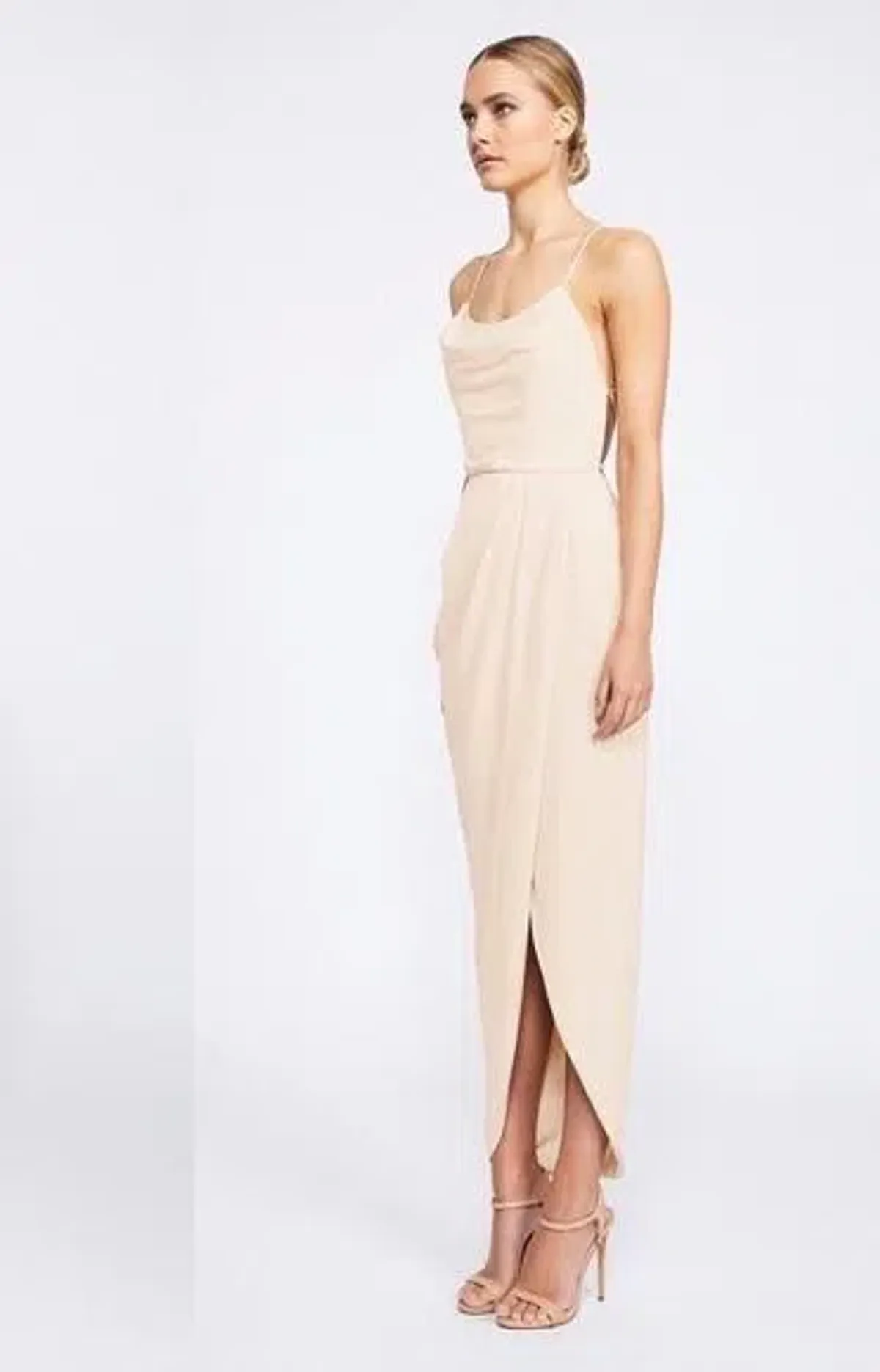 Shona Joy Core Lace up Maxi Dress Cream Size 8 - Image 4