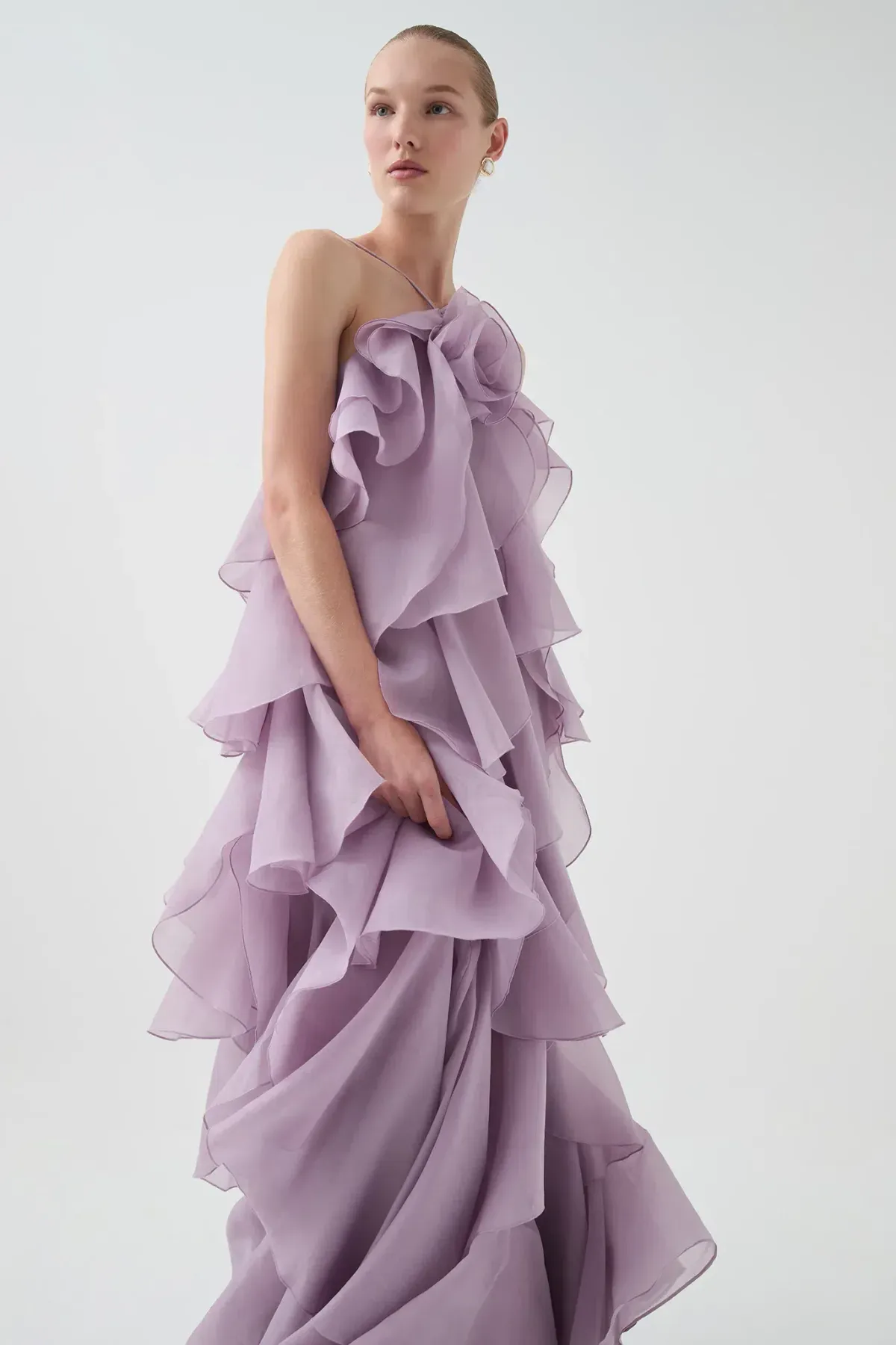Aje Pandorea Layered Maxi Dress in Lilac Size 10 - Image 2