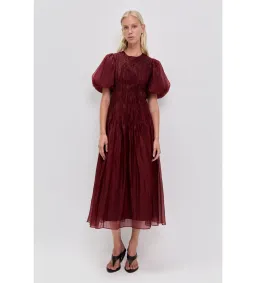 Aje Ophelia Lace Midi Dress in Mahogany Size 12 for rent on The Volte - image 1
