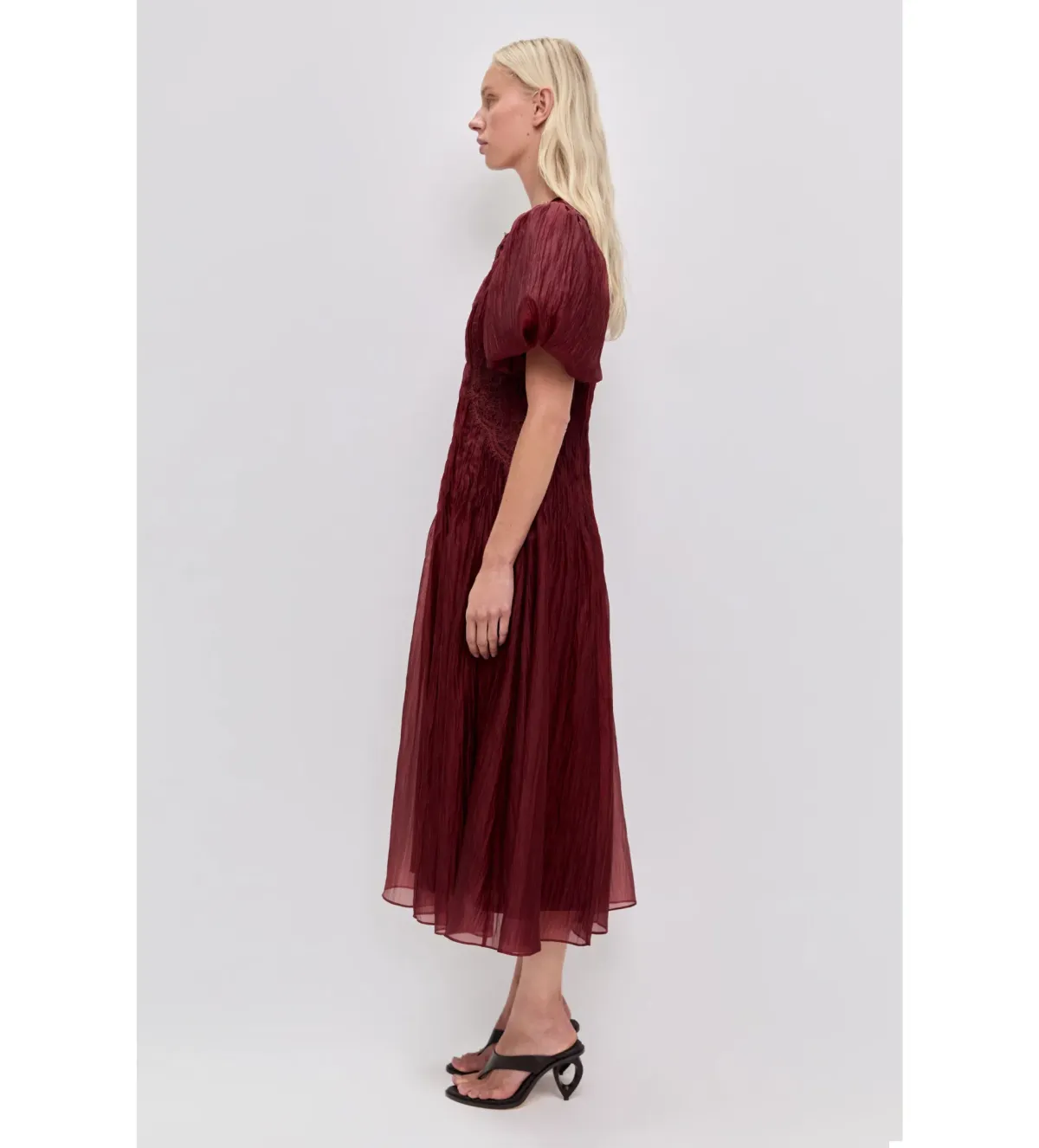 Aje Ophelia Lace Midi Dress in Mahogany Size 12 - Image 2