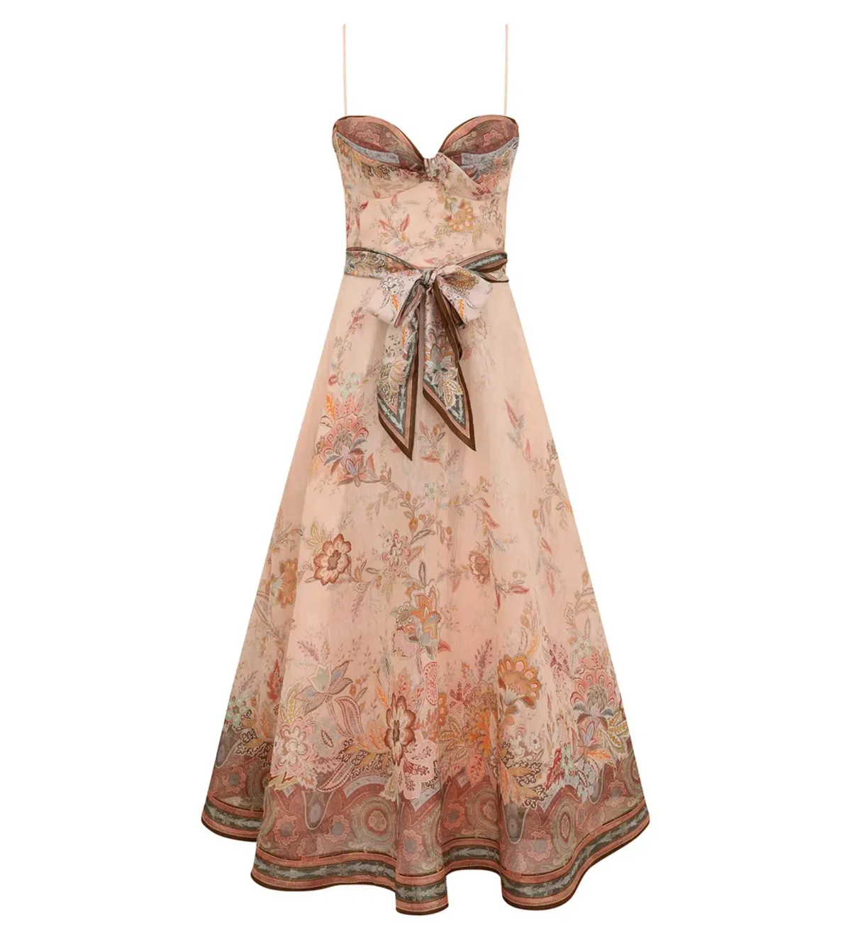 Zimmermann Alchemy Structured Midi Dress Pink Paisley Size 1/AU 10 - Image 1