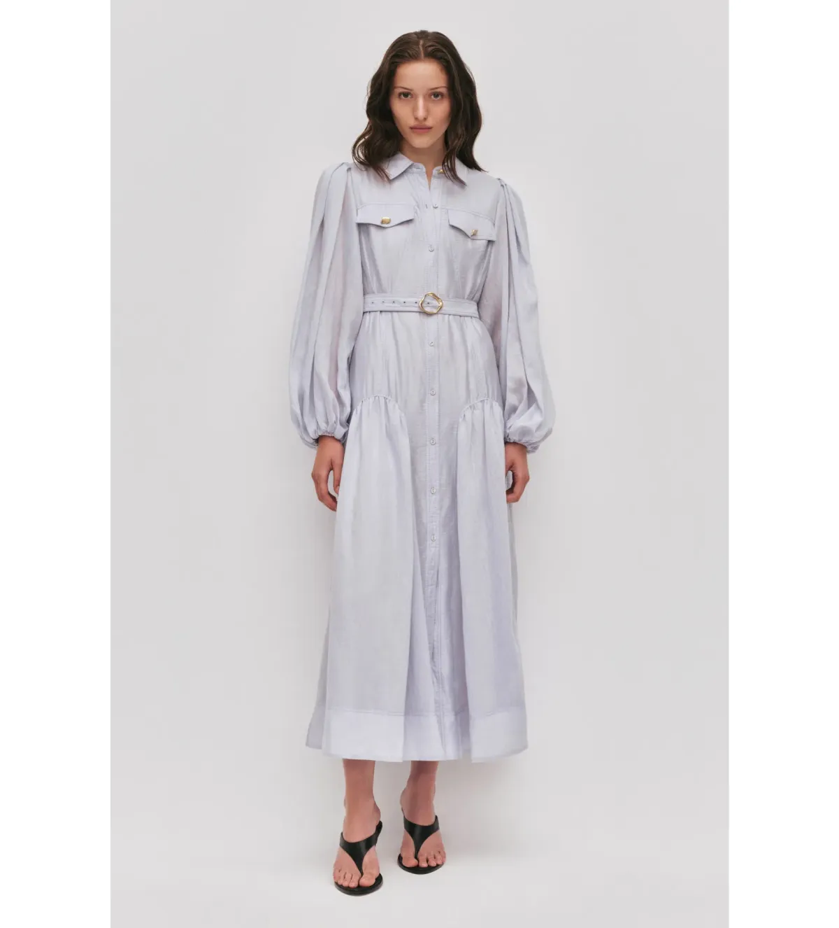 Aje Colide Maxi Shirt Dress French Blue Size 10 - Image 1