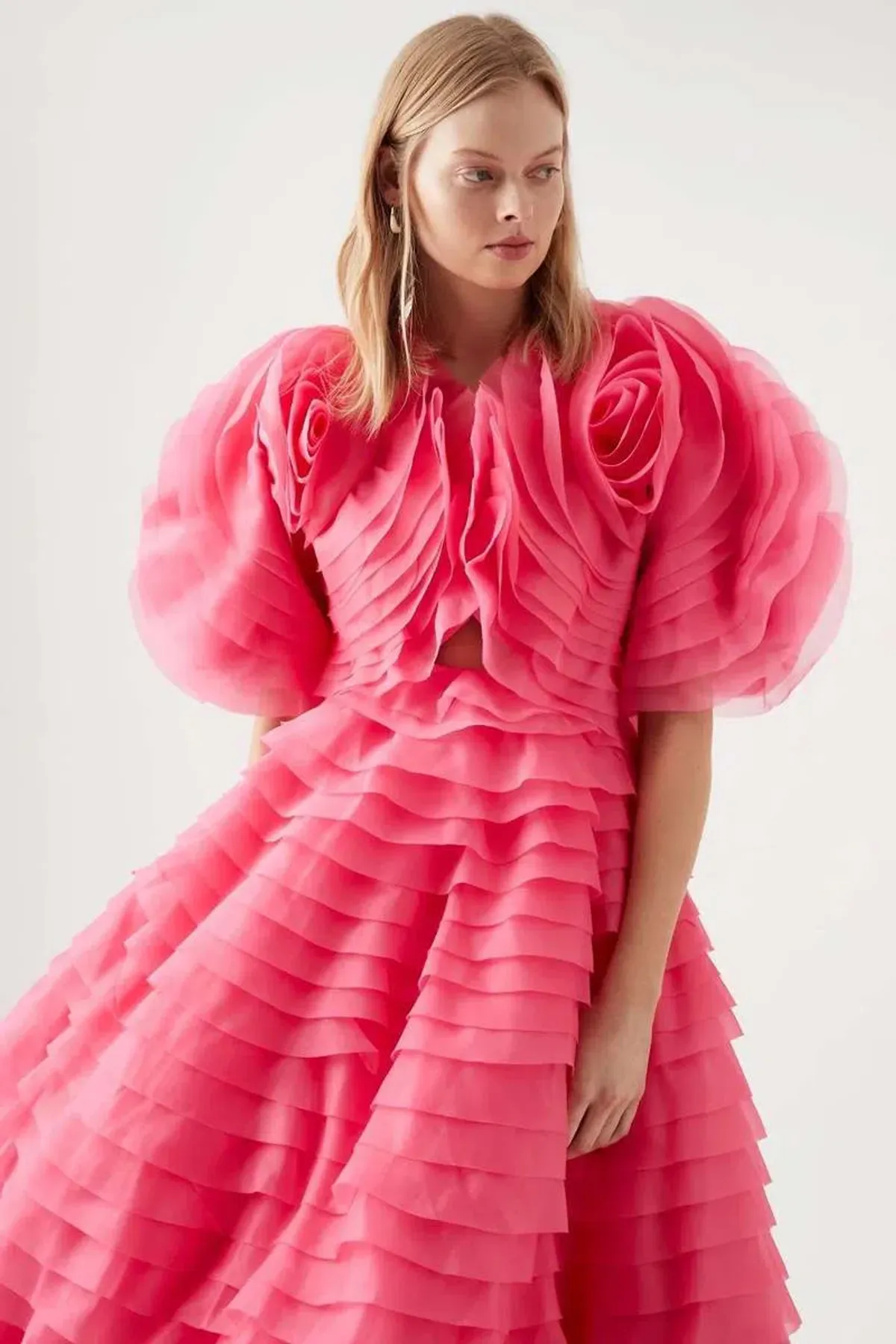 Aje Amour Ruffle Midi Dress in Pink Size AU 10 - Image 5