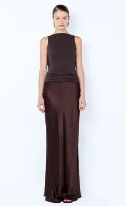 Bec and Bridge Mirabelle Cowl Neck Maxi Dress in Dark Chocolate Size 8 for rent on The Volte - image 1