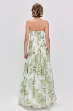 REFLECTOR GOWN | OLIVE NATIVE FLORAL - SIZE 6 for rent on The Volte - image 3