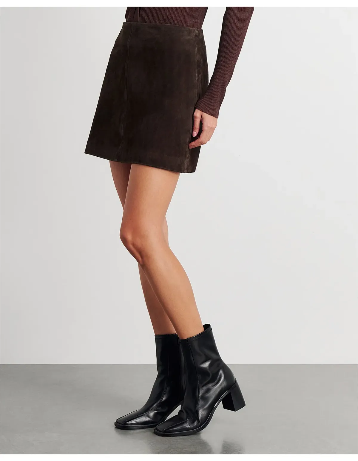 Jag Ophelia Suede Mini Skirt Brown Size 12 - Image 4