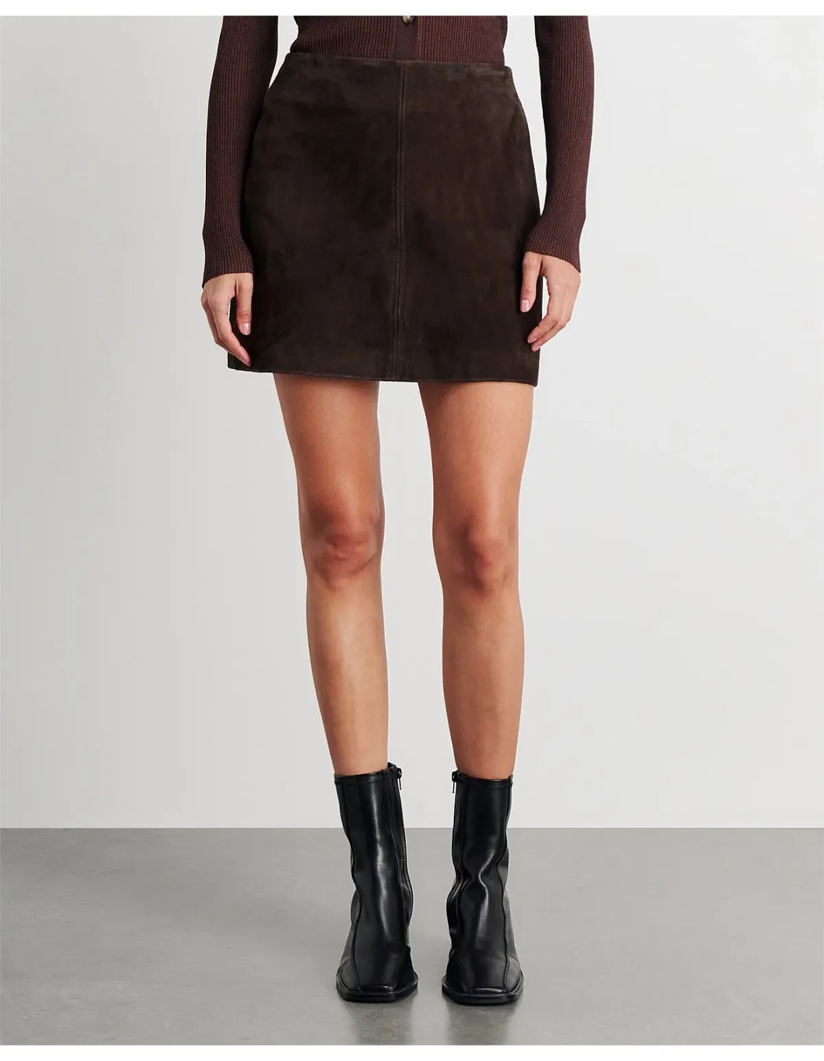 Jag Ophelia Suede Mini Skirt Brown Size 12 - Image 3