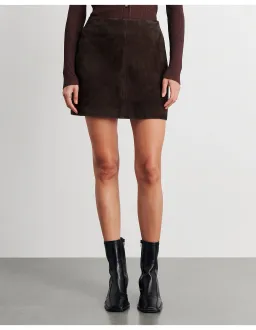 Jag Ophelia Suede Mini Skirt Brown Size 12 for rent on The Volte - image 3