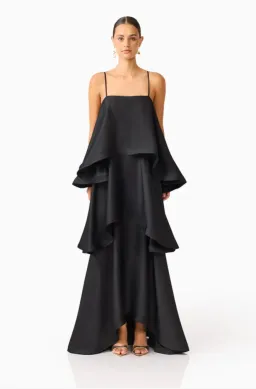 TILLY TIERED MAXI DRESS | BLACK - SIZE 14 for rent on The Volte - image 1