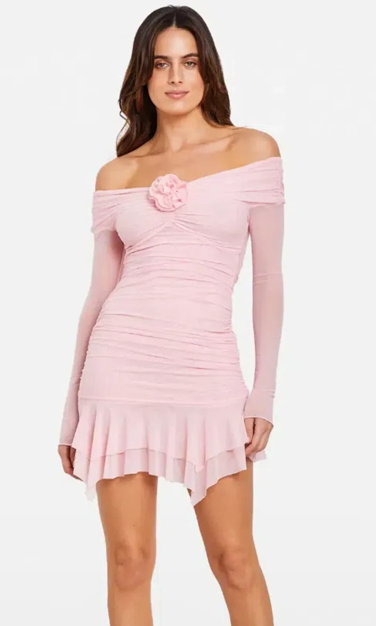 Chosen By Tuchuzy Off Shoulder Mesh Rose Mini (Bubblegum) Size 6 - Image 3