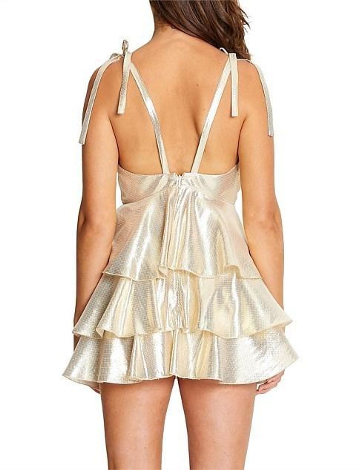 Alice McCall Astral Plane Mini Dress Gold size 8 - Image 3