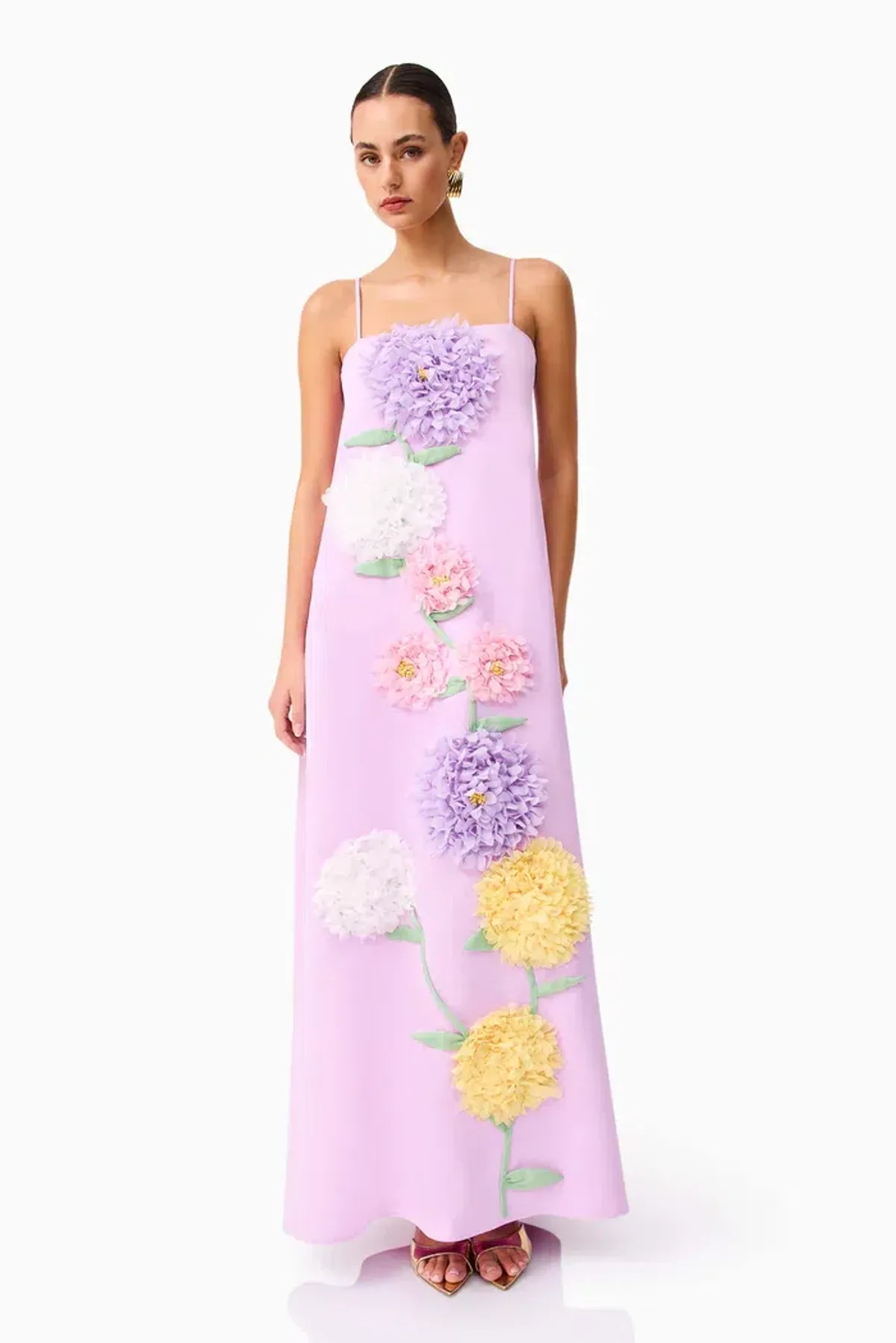 Elliatt Buttercup Embroidered Maxi Dress Purple Size AU 12 - Image 1