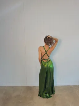 Retrofete Graciane Jumpsuit Green Size XSmall for rent on The Volte - image 4