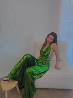 Retrofete Graciane Jumpsuit Green Size XSmall for rent on The Volte - image 5