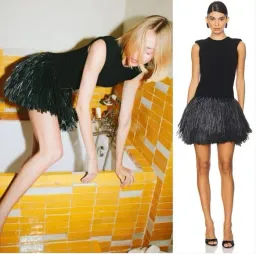 AJE Raffia Rushes Dress Black Size Small / 8 AU for rent on The Volte - image 3