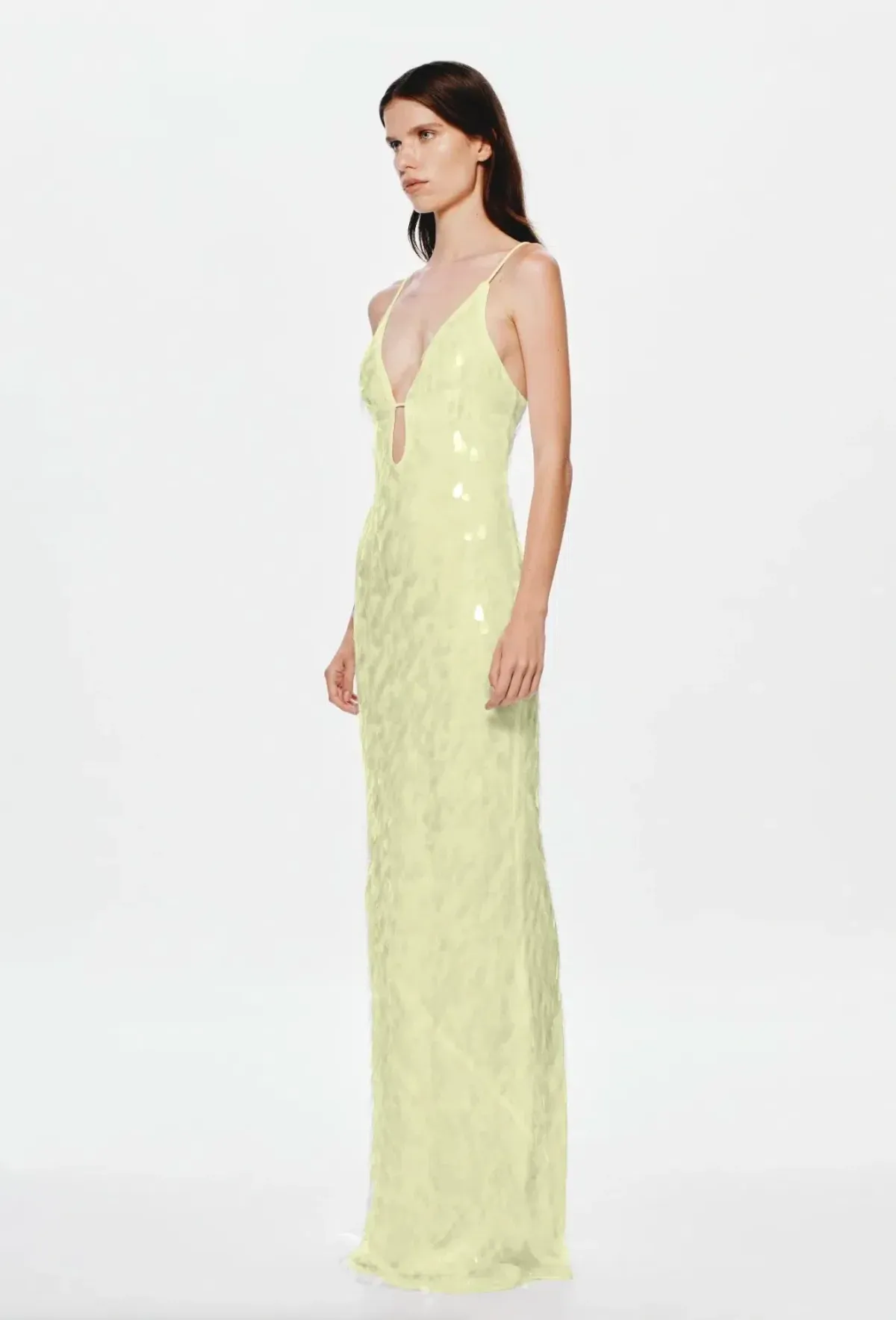 Misha The Sapphire Sequin Dress Lemon Yellow Size M / AU 10 - Image 2