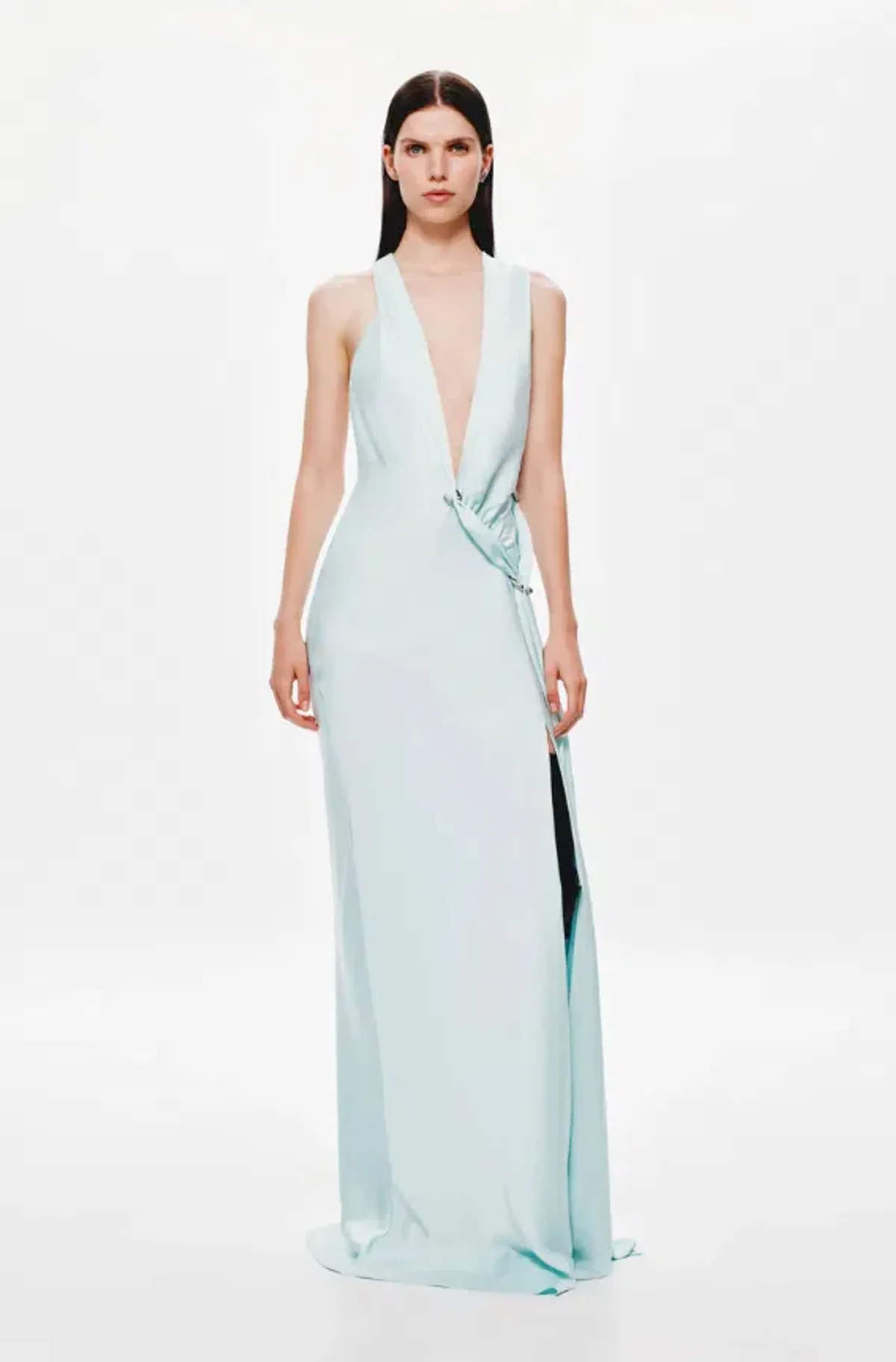 Misha The Harlow Satin Maxi Dress Ice Blue Size XS / AU 6 - Image 1