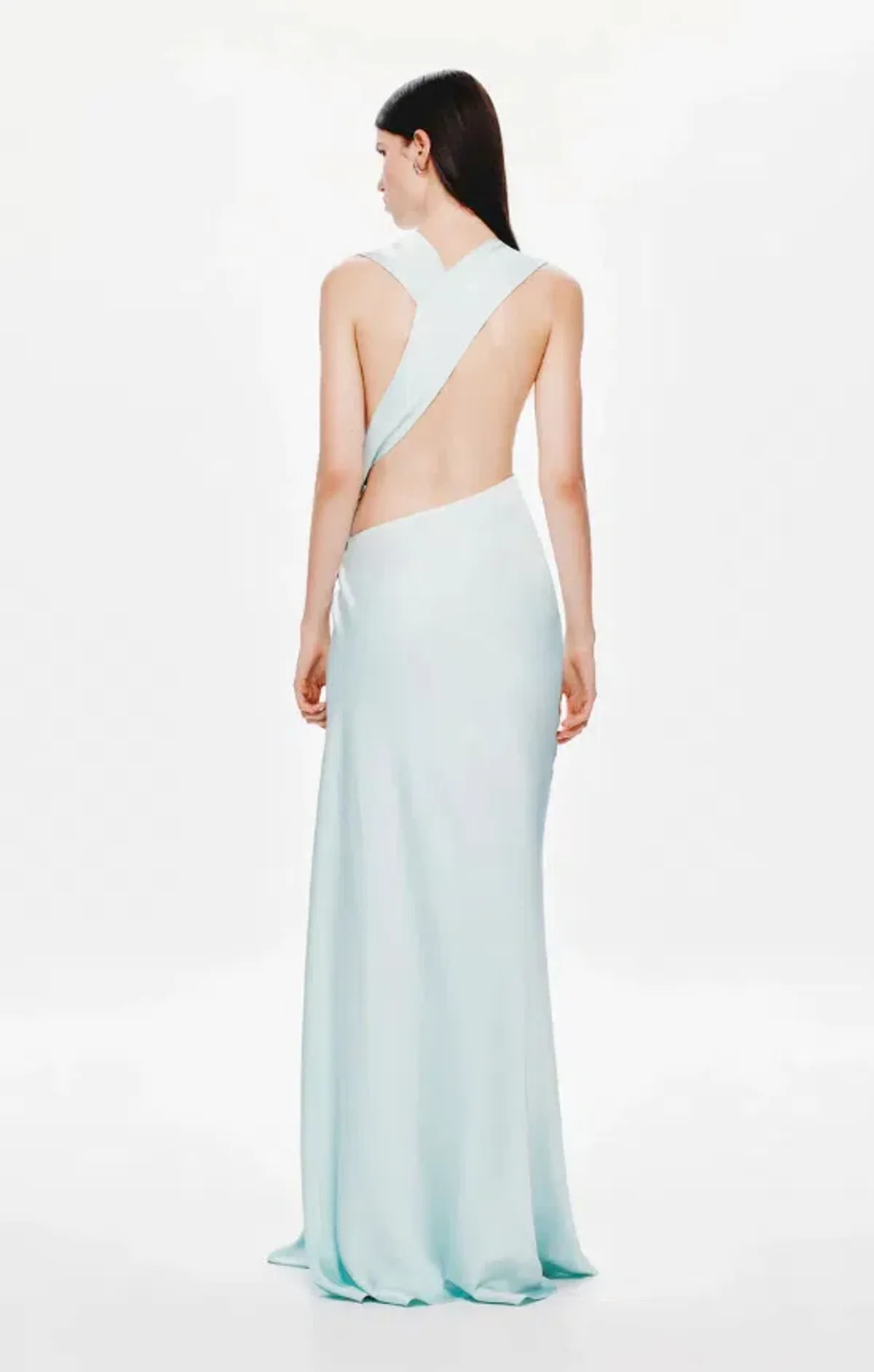 Misha The Harlow Satin Maxi Dress Ice Blue Size XS / AU 6 - Image 5