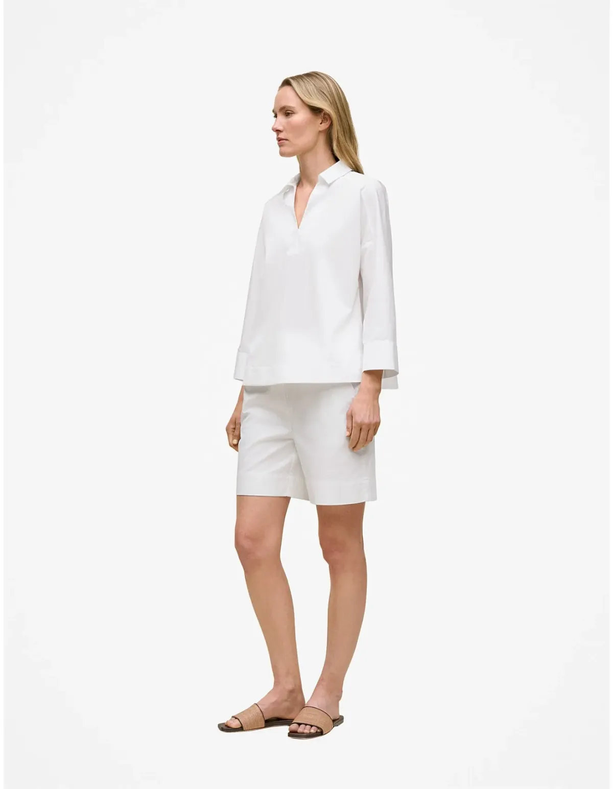 Trenery Fine Poplin Popover Shirt White Size 10 - Image 4