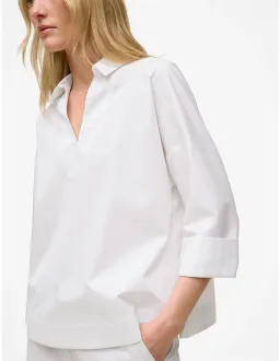 Trenery Fine Poplin Popover Shirt White Size 10 for rent on The Volte - image 3