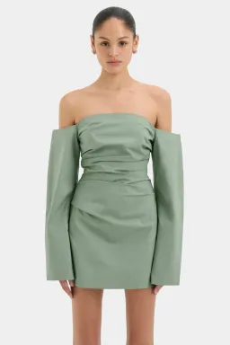 Sir The Label Martina Sleeved Mini Dress Sage Green Size 1 / 8 AU for rent on The Volte - image 1