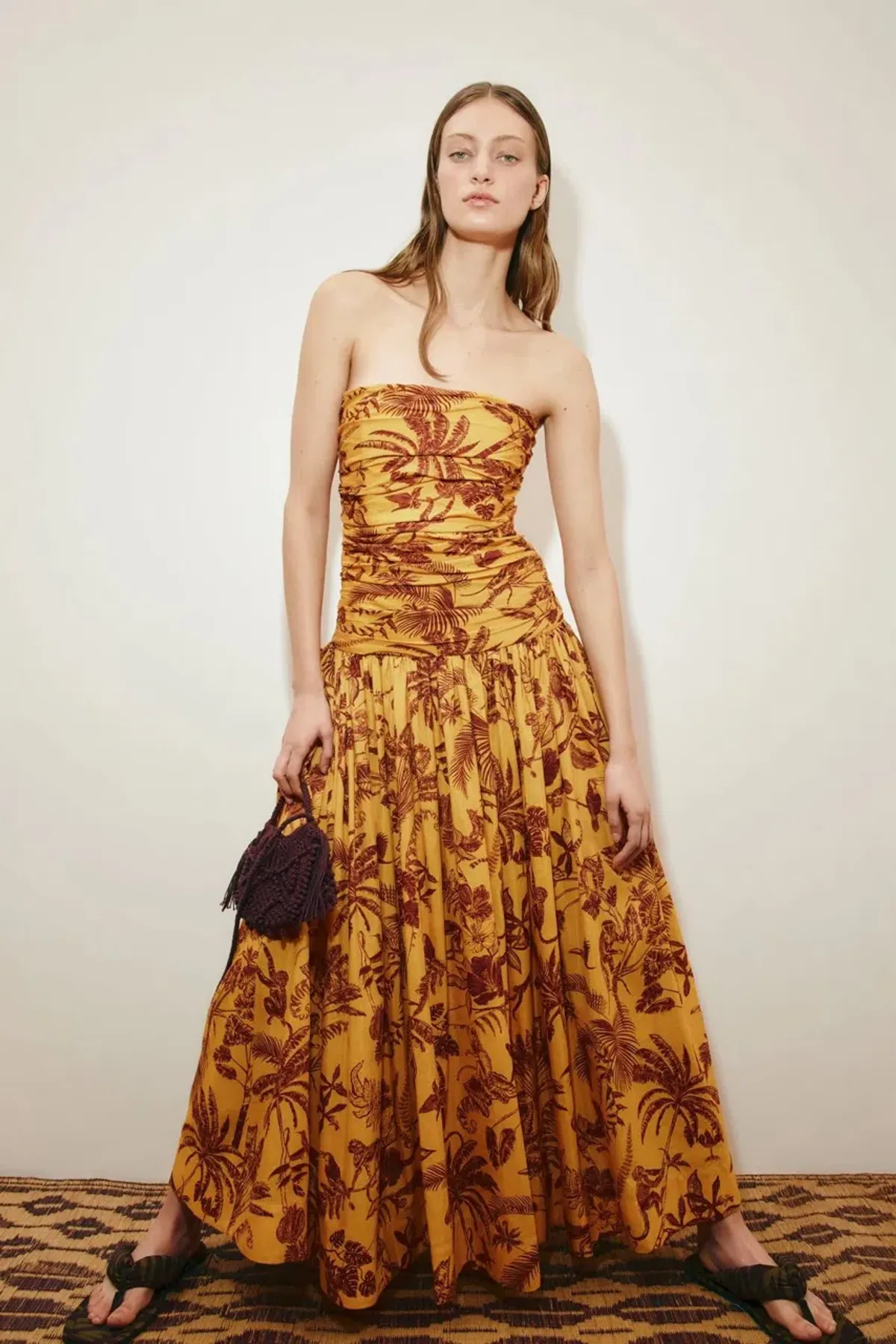 Alemais Banana Blossom Ruched Gown Marigold Size 6 - Image 2