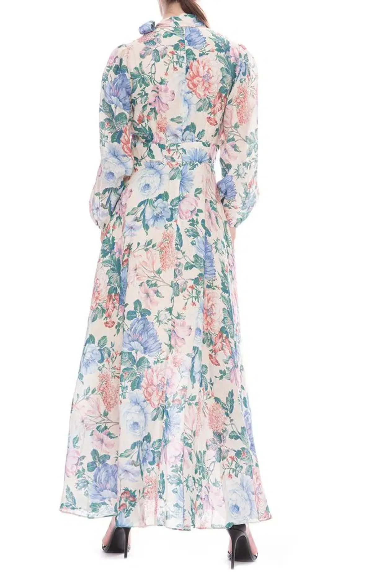 Zimmermann Verity Plunge Long Dress Cream Floral Size 6 - Image 3