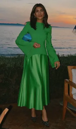 Solace London Gaia Midi Dress Bright Green Size 12 for rent on The Volte - image 4