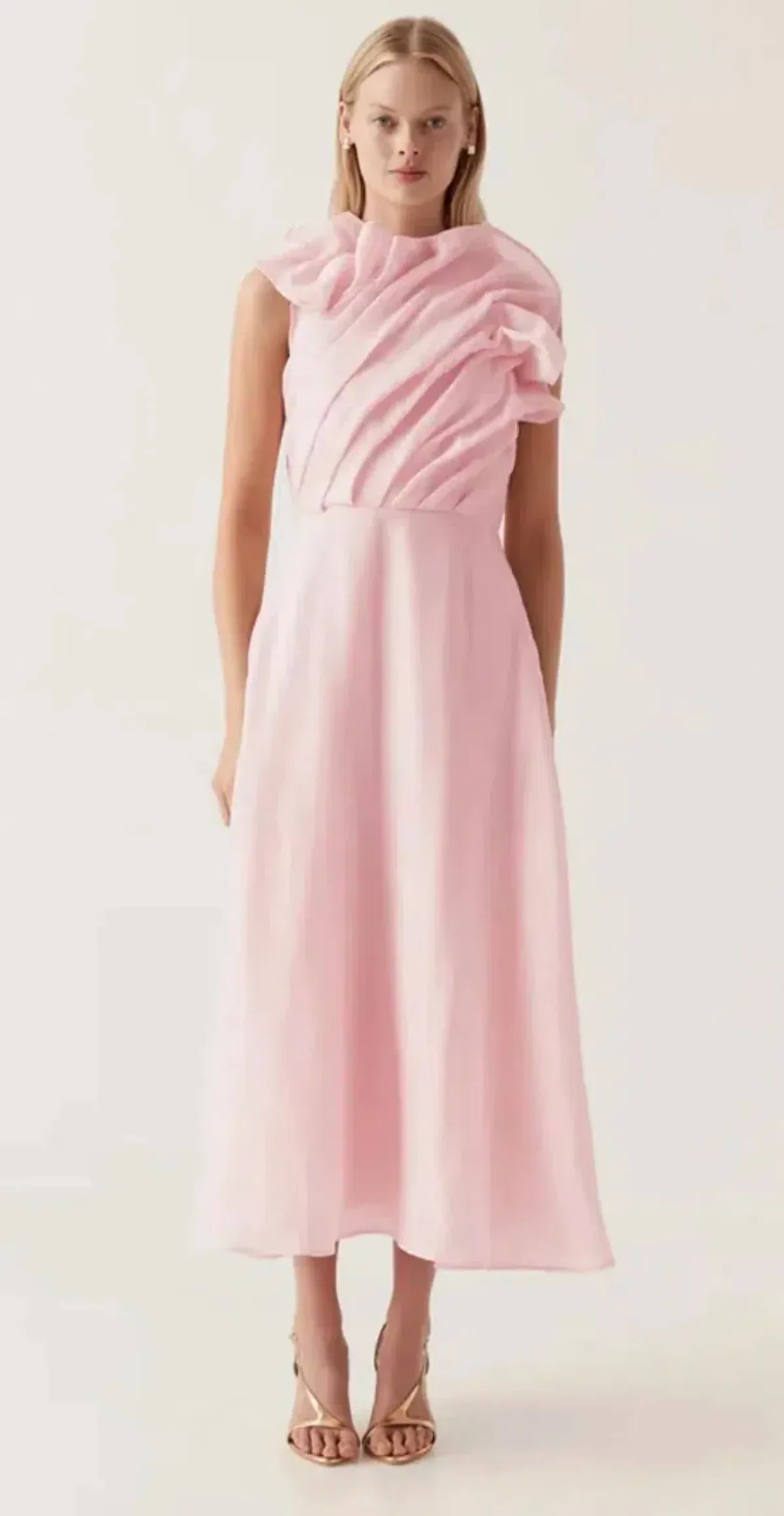 Aje - Genesis Midi Dress - Soft Pink - Size 6/8 - Image 2
