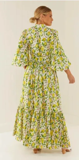Palm Noosa - Royal Flush Dress - Lemon Print - Size 8  for rent on The Volte - image 4