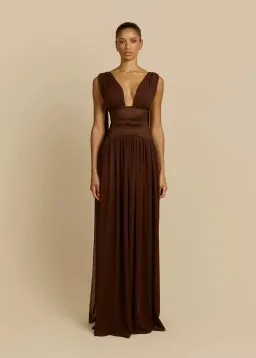 Arcina Ori Ramona Gown in Cacao Brown Size XS  for rent on The Volte - image 4