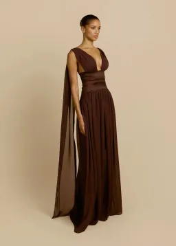 Arcina Ori Ramona Gown in Cacao Brown Size S for rent on The Volte - image 8