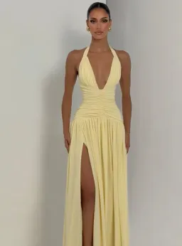 Babyboo Fashion Amaris Maxi Dress Lemon 6 for rent on The Volte - image 1
