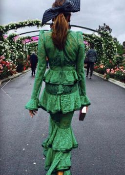 Nicola Finetti Maia dress green size 10 for rent on The Volte - image 3