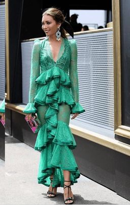 Nicola Finetti Maia dress green size 10 for rent on The Volte - image 1