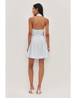 Aje Haze Halter Mini Dress Blue Size 10 for rent on The Volte - image 3