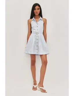 Aje Haze Halter Mini Dress Blue Size 10 for rent on The Volte - image 2