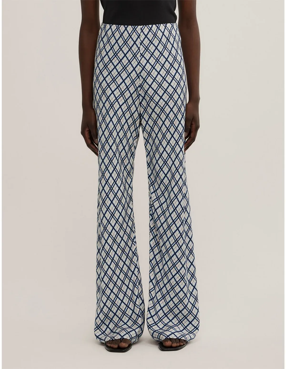 Witchery Check Pants Blue Size 10 - Image 3