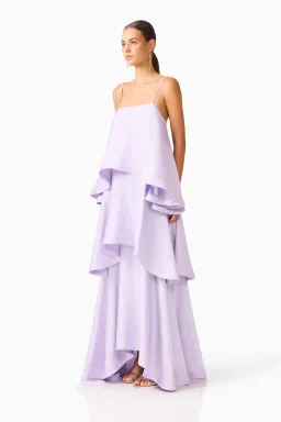 Elliatt Tilly Tiered Maxi Dress size L / 12 purple  for rent on The Volte - image 3