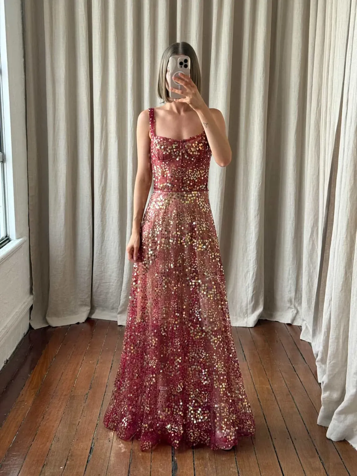 BRONX & BANCO MIDNIGHT GOWN ~ BURGUNDY - Image 1